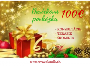 Darčeková poukážka v hodnote 100€ platí do konca roka 2020. Využiť ju môžete na všetky konzultácie. terapie, školenia... :)